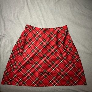 J crew factory plaid silky skirt S